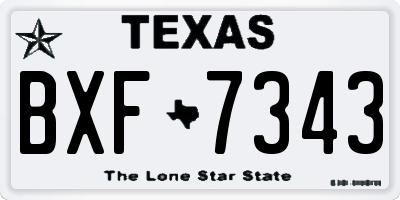 TX license plate BXF7343