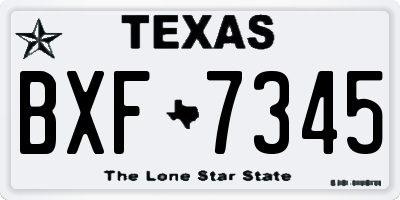 TX license plate BXF7345