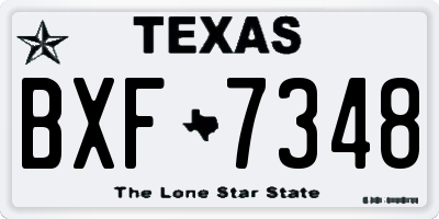 TX license plate BXF7348