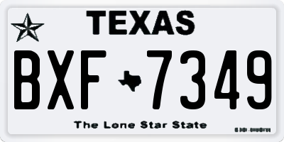 TX license plate BXF7349