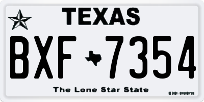 TX license plate BXF7354