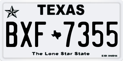 TX license plate BXF7355