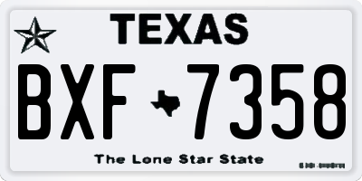 TX license plate BXF7358