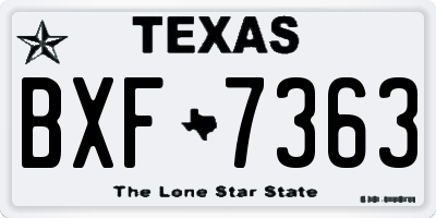 TX license plate BXF7363