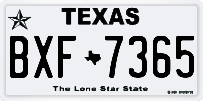 TX license plate BXF7365