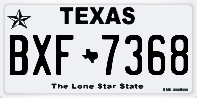 TX license plate BXF7368