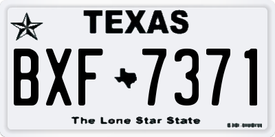 TX license plate BXF7371