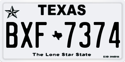 TX license plate BXF7374
