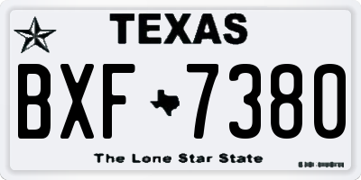 TX license plate BXF7380