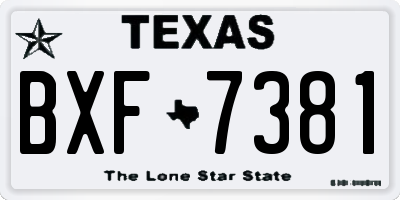 TX license plate BXF7381