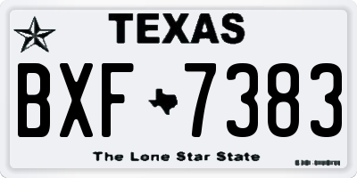 TX license plate BXF7383