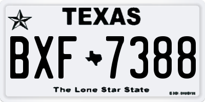 TX license plate BXF7388