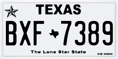 TX license plate BXF7389