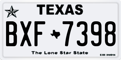 TX license plate BXF7398
