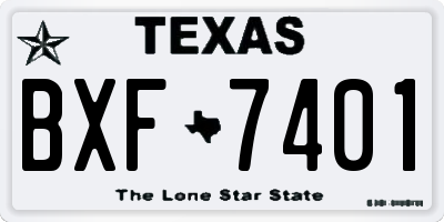TX license plate BXF7401