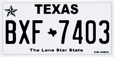 TX license plate BXF7403