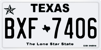 TX license plate BXF7406