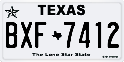 TX license plate BXF7412