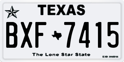 TX license plate BXF7415