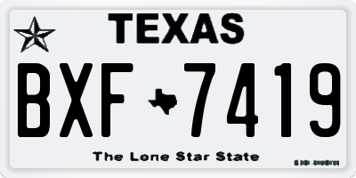 TX license plate BXF7419