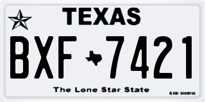 TX license plate BXF7421