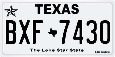 TX license plate BXF7430