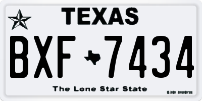 TX license plate BXF7434