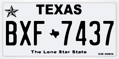 TX license plate BXF7437