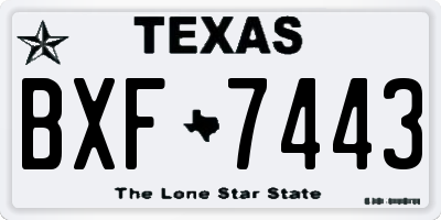 TX license plate BXF7443