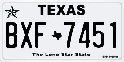 TX license plate BXF7451