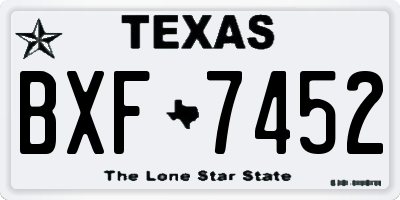 TX license plate BXF7452