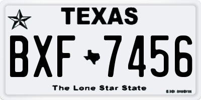 TX license plate BXF7456