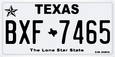 TX license plate BXF7465