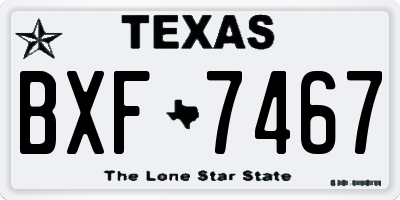 TX license plate BXF7467