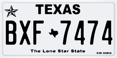 TX license plate BXF7474
