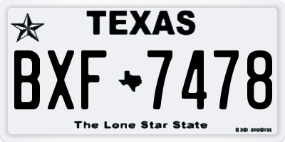 TX license plate BXF7478