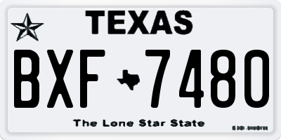 TX license plate BXF7480