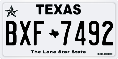 TX license plate BXF7492