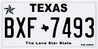 TX license plate BXF7493