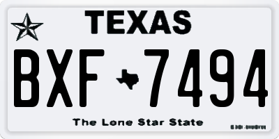 TX license plate BXF7494