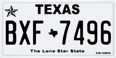 TX license plate BXF7496