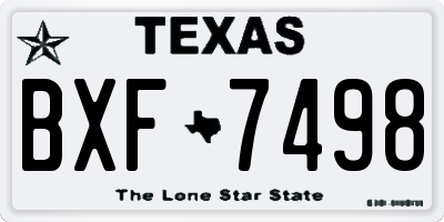 TX license plate BXF7498