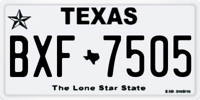 TX license plate BXF7505