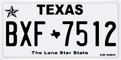 TX license plate BXF7512
