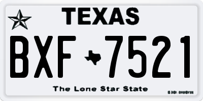 TX license plate BXF7521