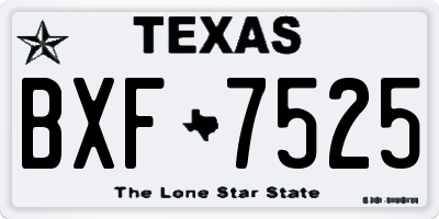 TX license plate BXF7525