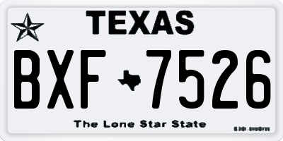 TX license plate BXF7526