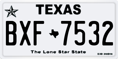 TX license plate BXF7532