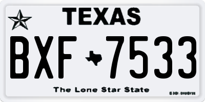 TX license plate BXF7533