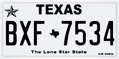 TX license plate BXF7534